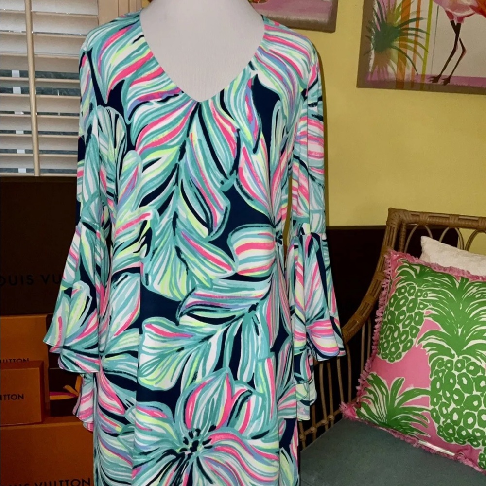 Lilly Pulitzer NWT Rosalia Dress High Tide Dancing Lady $198 Size 0 - Picture 6 of 15